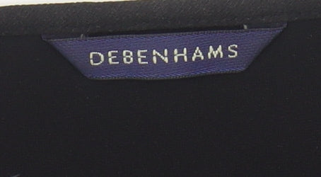 Womens UK Size 10 Debenhams Black Basic Blouse