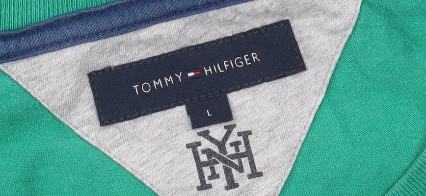 Tommy Hilfiger Men's Green Graphic T-Shirt Size L