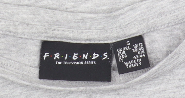 Unisex Adults UK Size S Friends Grey Basic T-Shirt