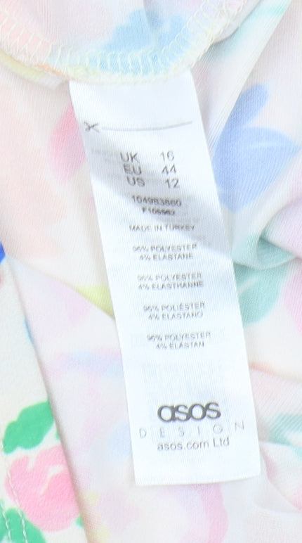 ASOS Design Women's Multicoloured Floral A-Line Dress