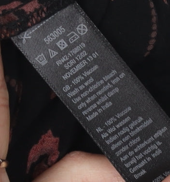 Monsoon Women's Black Geometric Trousers Size 16