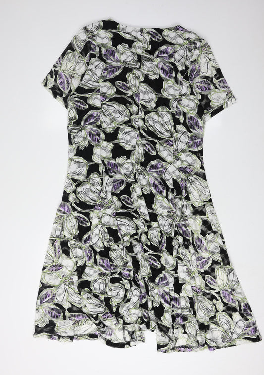 Anna Rose Women's Multicoloured Floral Dress Size 14