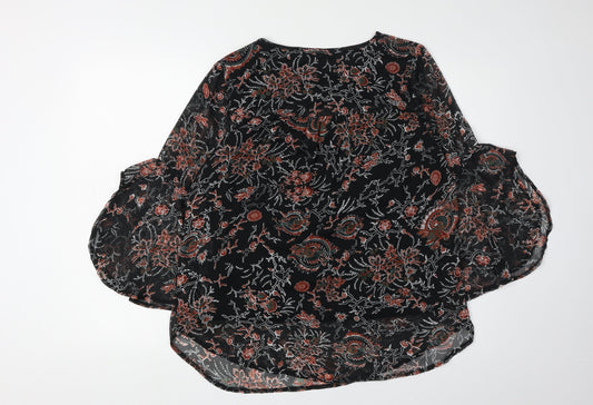 Womens UK Size 14 Klass Black Blouse