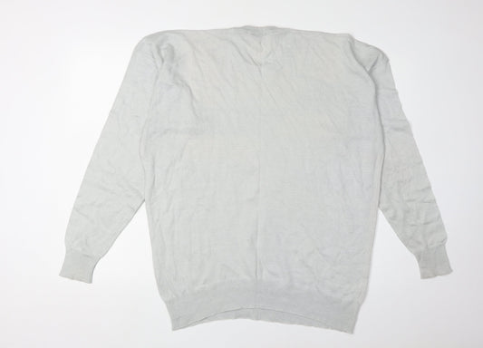 Farah Men's Grey Geometric Knit Pullover Jumper M