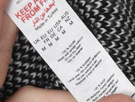 boohooMAN Men's Black Graphic Pullover Jumper M