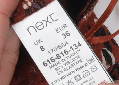 Next Women's Multicoloured Animal Print Skirt Size 8