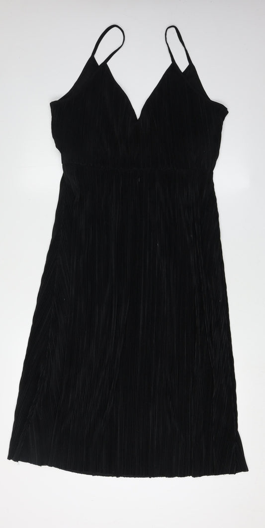 H&M Women's Black Wrap Dress, Size 12, Party