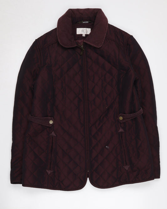 Womens UK Size 12 CC Brown Quilted Coat