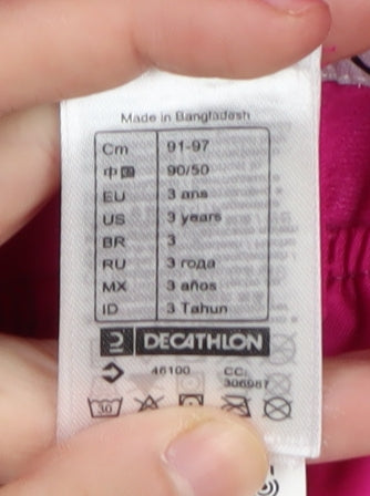 Decathlon Girls Pink Snow Pants, Size 3 Years - Waterproof