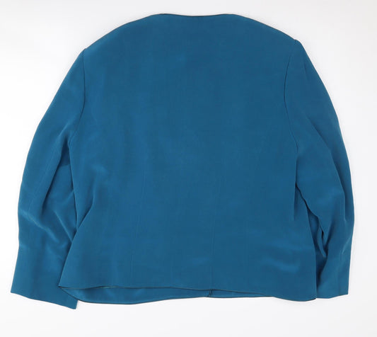 CC Women's Blue Silk Blazer Size 18