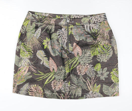 Oliver Bonas Women's Multicoloured Floral Skirt - Size 14