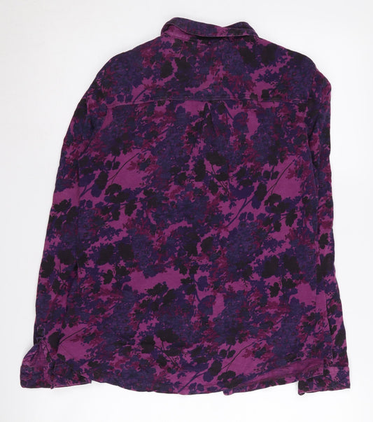 FatFace Women's Purple Floral Button-Up Shirt Size 10