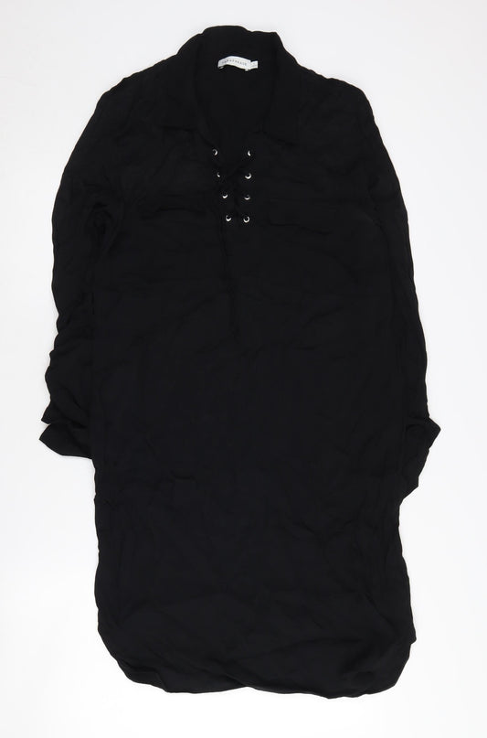 Paraphrase Women's Black Lace-Up Dress - Size 14