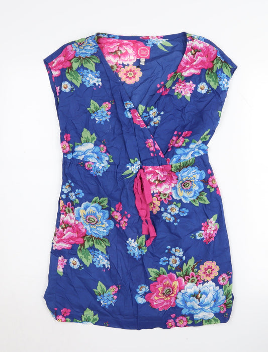 Womens UK Size S Joules Blue Wrap Blouse