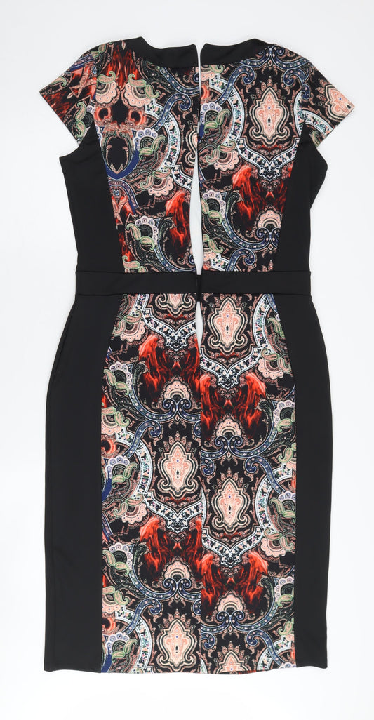 Long Tall Sally Women's Black Paisley Bodycon Dress