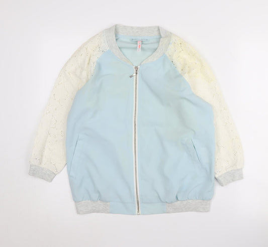 Womens UK Size L FB Sister Blue Bomber Jacket
