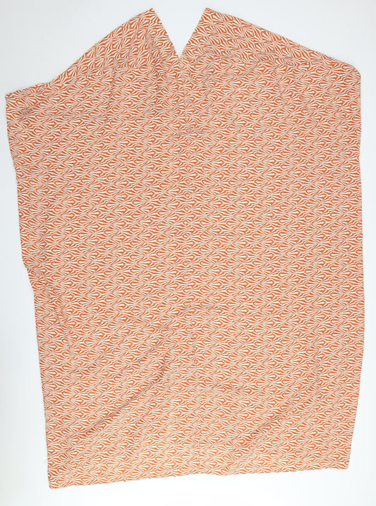 H&M Orange Geometric V-Neck Dress, Size 12, Women's