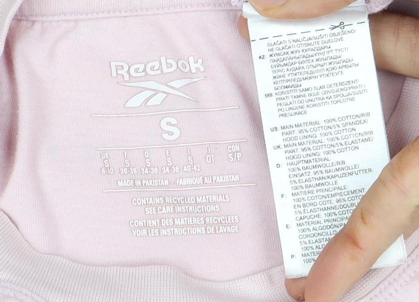 Unisex Adults UK Size S Reebok Pink Basic T-Shirt