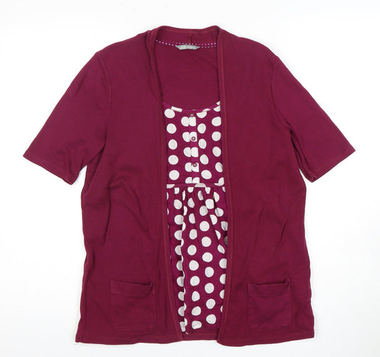 Womens UK Size 14 Marks and Spencer Red Wrap Blouse