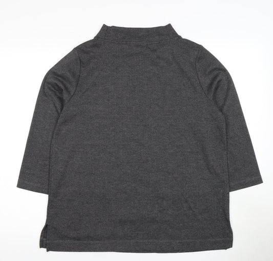 Rachel Zoe Women's Grey Herringbone Mock Neck Top
