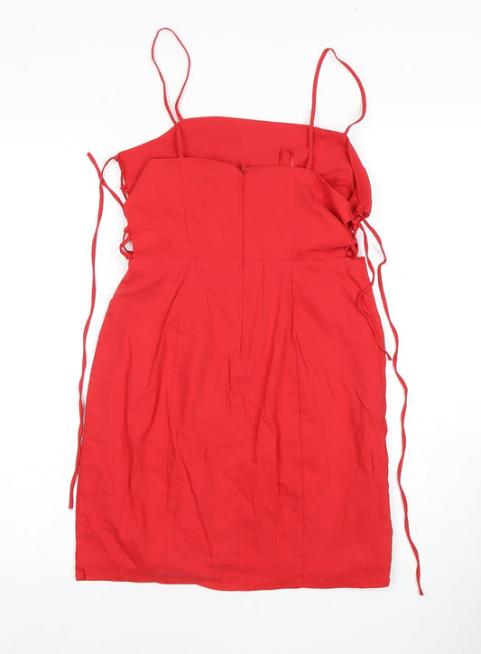 Zara Women's Red Sleeveless Dress Size 12