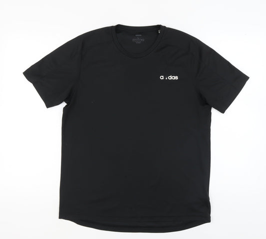 Additional front view of Adidas Men's Black Crew Neck T-Shirt, size L
