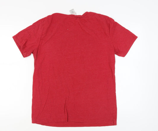 Marvel Men's Red Deadpool Comic T-Shirt L