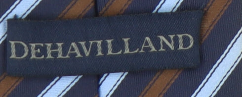 Mens Dehavilland Multicoloured Striped 100% Silk Tie