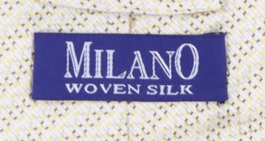Milano Men's Beige Silk Geometric Tie