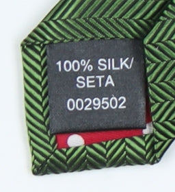 STVDIO Jeff Banks Green Silk Tie Herringbone Men