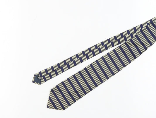 Mens Austin Reed Blue Striped 100% Silk Tie