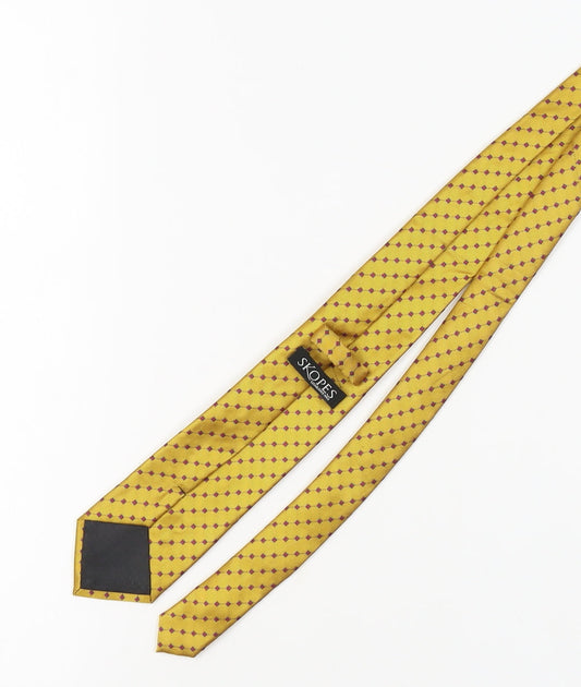 Skopes Men’s Yellow Geometric Polyester Tie