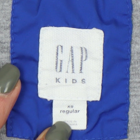Brand and care label for Gap Kids Blue Windbreaker Jacket for boys’, size 4-5y