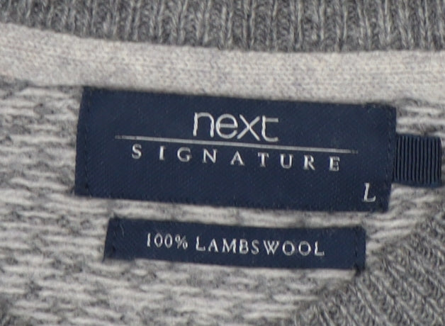Next Mens Grey Wool Pullover Jumper Size L