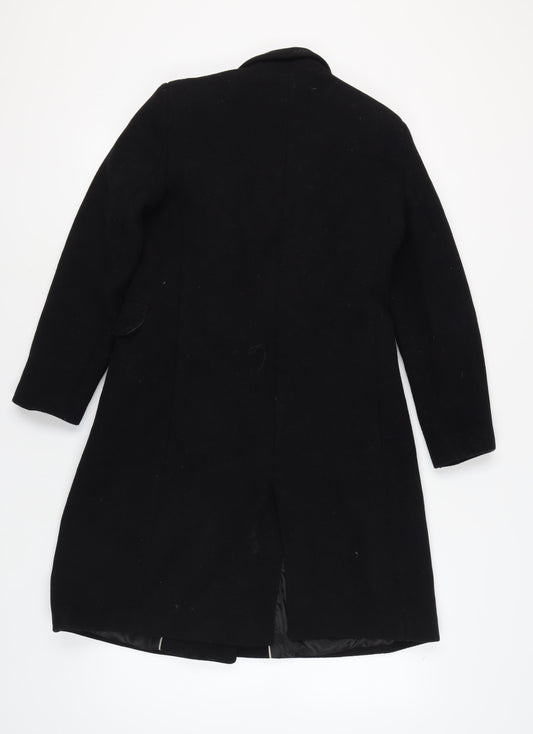 MNG Women's Black Wool Overcoat Size M