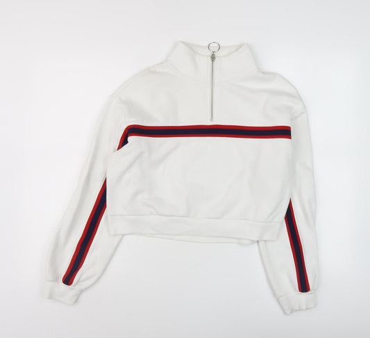 Womens UK Size S Divided White Pullover Sweatshirt