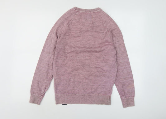 Superdry Unisex Pink Crew Neck Pullover Sweatshirt S