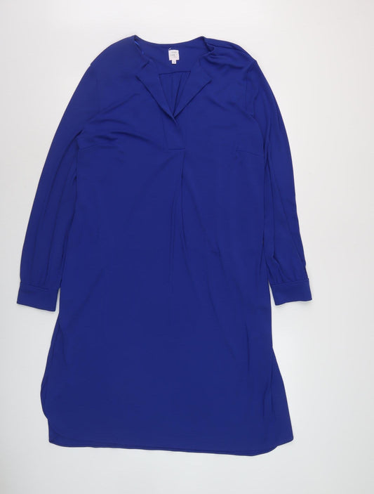 John Lewis Women's Blue Long Sleeve Dress Size 14