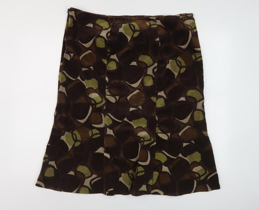 CC Women's Brown Geometric Midi Skirt Size 16