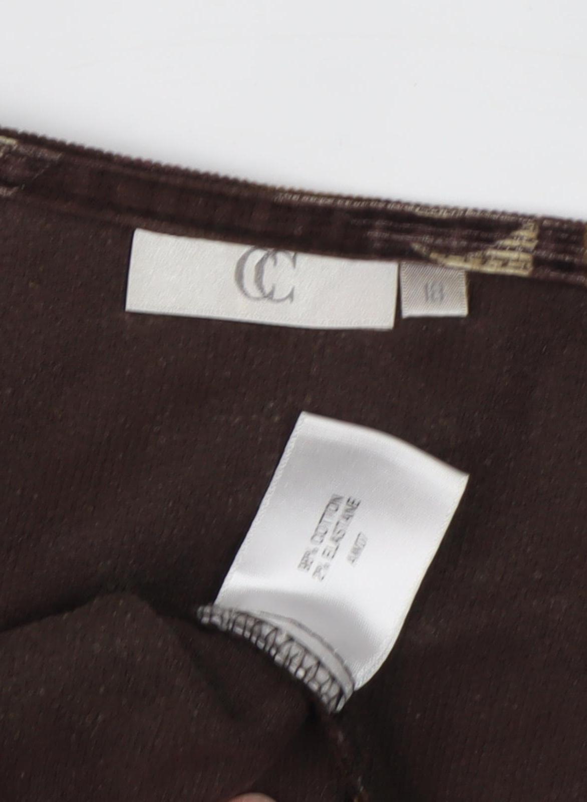 CC Women's Brown Geometric Midi Skirt Size 16