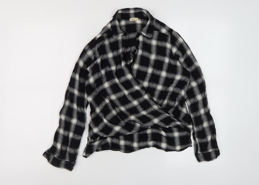 Womens UK Size S Hollister Black Wrap Blouse