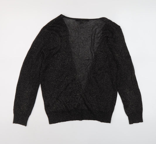 Betty Jackson Black Women's Black Cardigan V-Neck Light