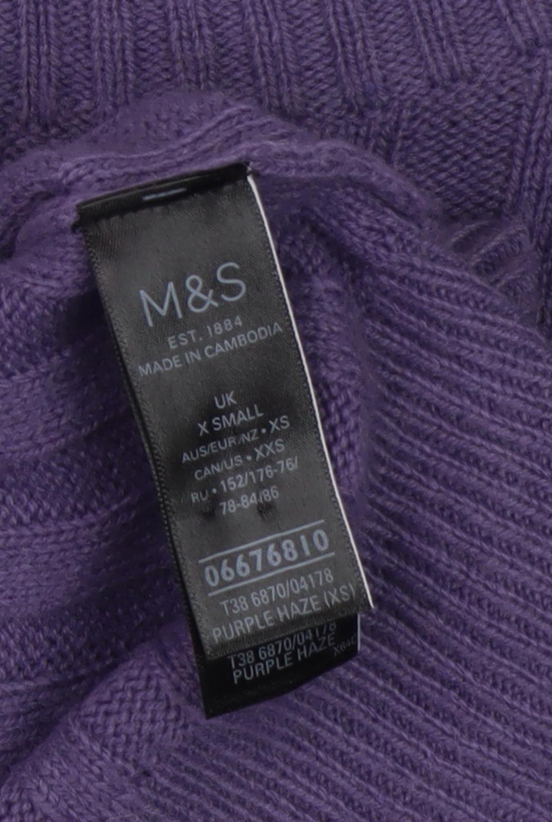 Womens UK Size XS Marks and Spencer Purple Pullover Jumper