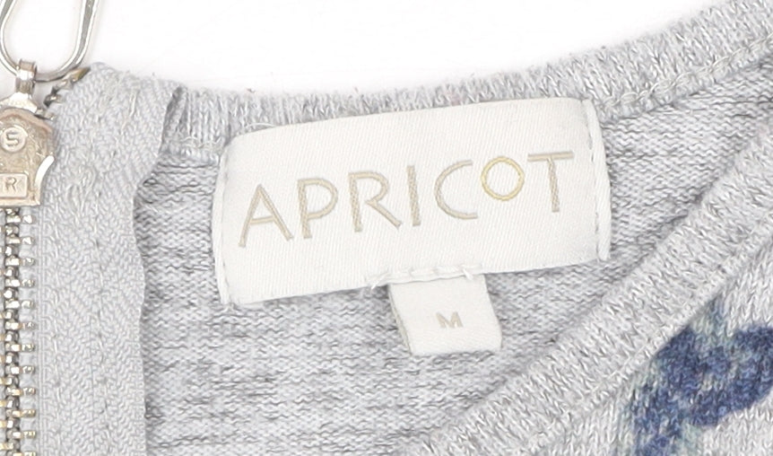 Apricot Women's Grey Bird Print Full Zip Jumper M