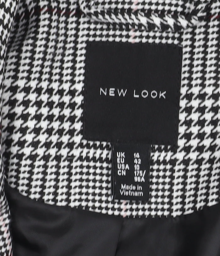 New Look Women's Black Houndstooth Blazer UK 14