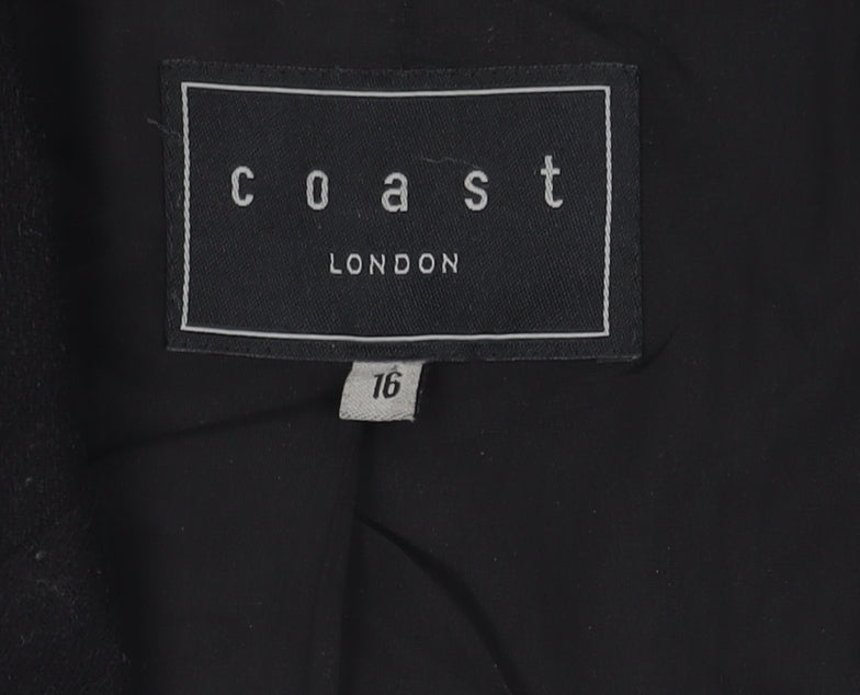 Coast Women's Black Wool Blazer, Size 16, Elegant Business Wear