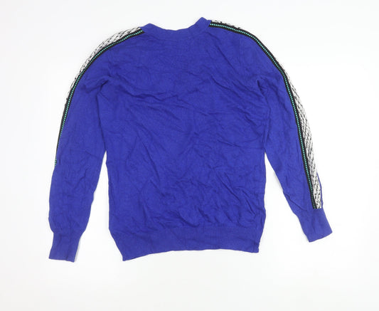 Womens UK Size M Mint Velvet Blue Pullover Jumper