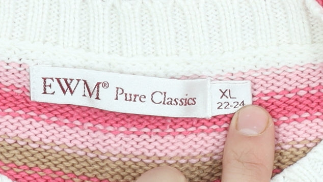 Womens UK Size XL EWM Pure Classics Multicoloured Pullover Jumper