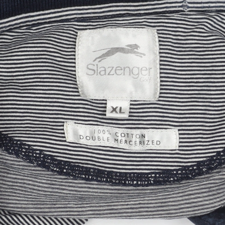 Slazenger Men's XL Black Striped Polo Shirt