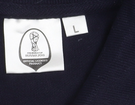 Men's Blue England Polo Shirt, L - Short Sleeve, Sport